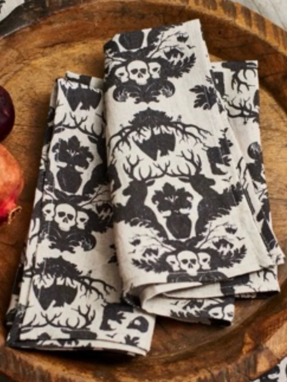 Set of 2 Black Forest Linen Napkins by Terrain for Anthropologie.